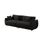 86.6 Modern Teddy Velvet Triple Sofa with 4 Pillows and Metal Legs