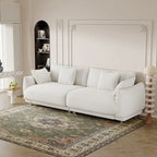 86.6 Modern Teddy Velvet Triple Sofa with 4 Pillows and Metal Legs