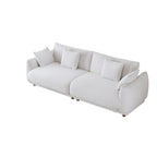 86.6 Modern Teddy Velvet Triple Sofa with 4 Pillows and Metal Legs