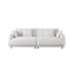 86.6 Modern Teddy Velvet Triple Sofa with 4 Pillows and Metal Legs