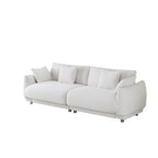86.6 Modern Teddy Velvet Triple Sofa with 4 Pillows and Metal Legs