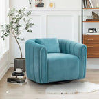 Ebello Oversize Velvet Swivel 360 Rotation Barrel Comfy Round Armchair With Pillow For Living Room Bedroom