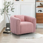 Ebello Oversize Velvet Swivel 360 Rotation Barrel Comfy Round Armchair With Pillow For Living Room Bedroom