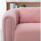 Ebello Oversize Velvet Swivel 360 Rotation Barrel Comfy Round Armchair With Pillow For Living Room Bedroom