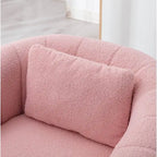 Ebello Oversize Velvet Swivel 360 Rotation Barrel Comfy Round Armchair With Pillow For Living Room Bedroom