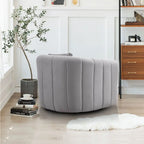 Ebello Oversize Velvet Swivel 360 Rotation Barrel Comfy Round Armchair With Pillow For Living Room Bedroom