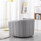 Ebello Oversize Velvet Swivel 360 Rotation Barrel Comfy Round Armchair With Pillow For Living Room Bedroom