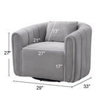 Ebello Oversize Velvet Swivel 360 Rotation Barrel Comfy Round Armchair With Pillow For Living Room Bedroom