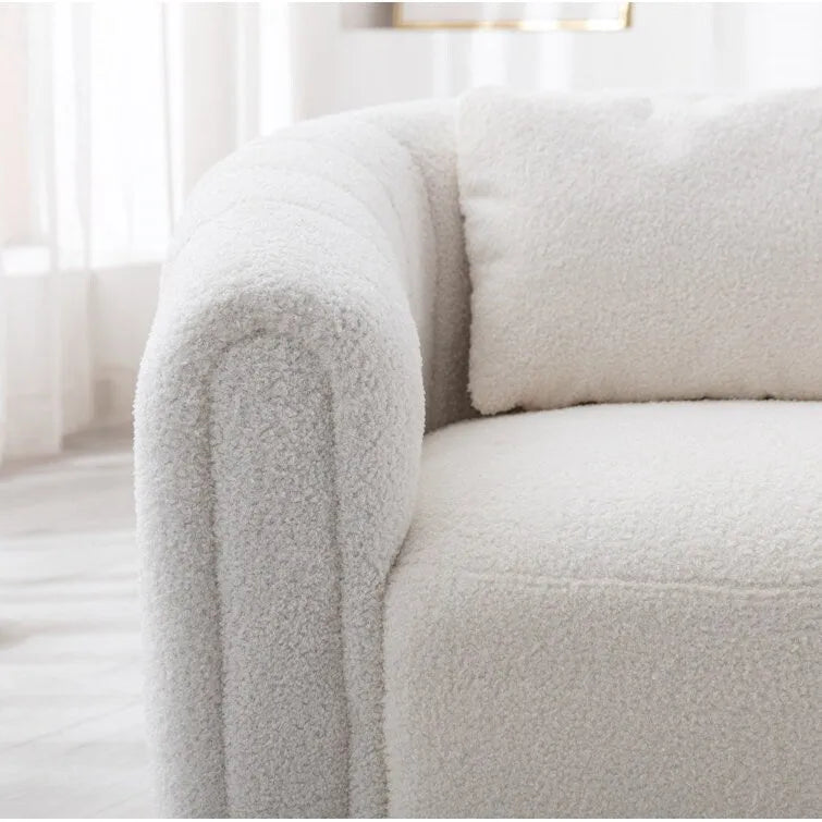 Ebello Oversize Velvet Swivel 360 Rotation Barrel Comfy Round Armchair With Pillow For Living Room Bedroom