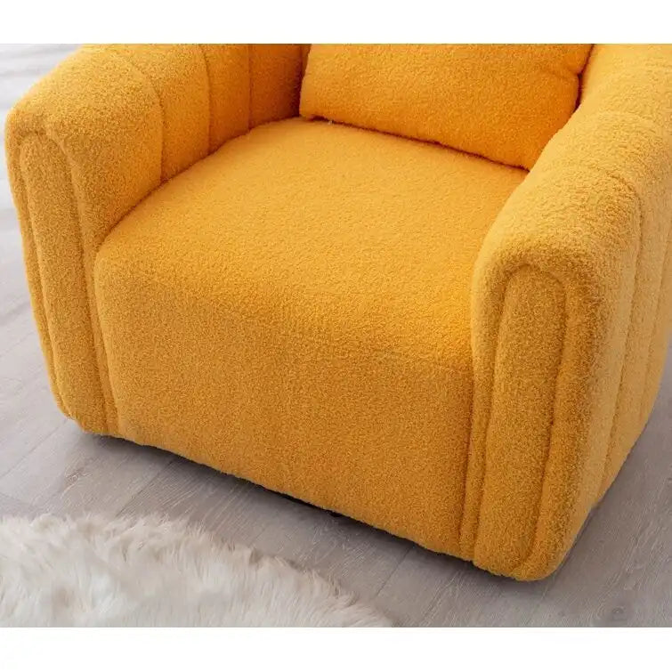 Ebello Oversize Velvet Swivel 360 Rotation Barrel Comfy Round Armchair With Pillow For Living Room Bedroom