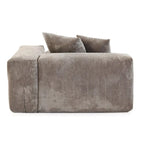 4-Piece L-Shape Sectional Sofa Corduroy Upholstered Couch with Ottoman