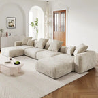 U-Shaped Luxurious Modular Sectional Couch with Chaise Ottoman
