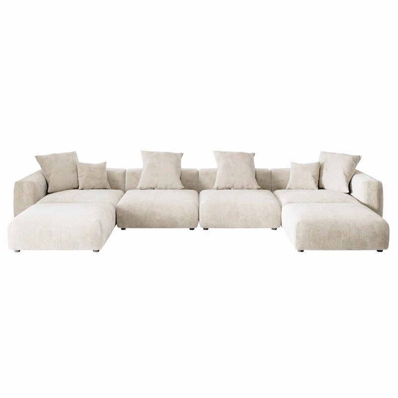 U-Shaped Luxurious Modular Sectional Couch with Chaise Ottoman