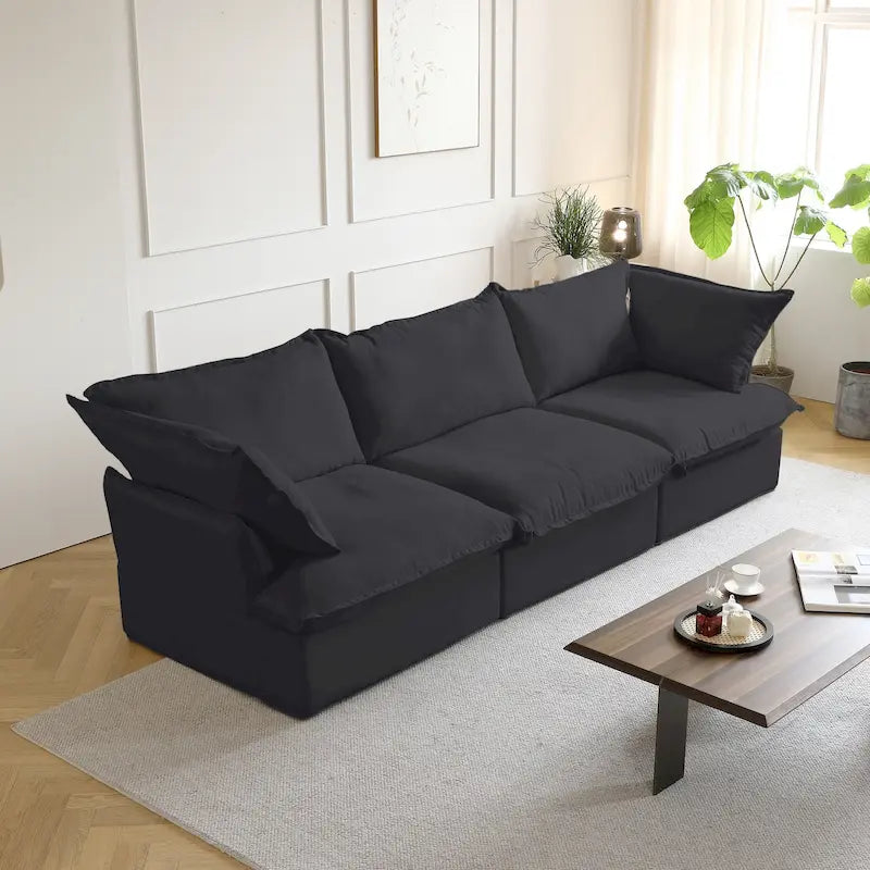 Modern Modular Sectional Sofa for Living Room 3 Seat, Comfy Convertible Sectional Sofas Couches