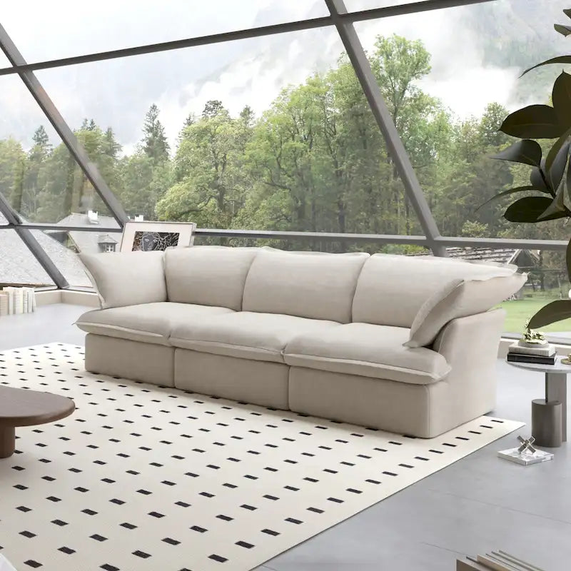 Modern Modular Sectional Sofa for Living Room 3 Seat, Comfy Convertible Sectional Sofas Couches