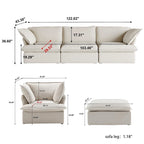 Modern Modular Sectional Sofa for Living Room 3 Seat, Comfy Convertible Sectional Sofas Couches