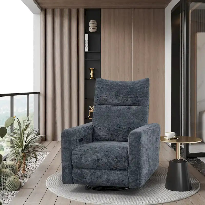 Olmas 33.5W Power Swivel Glider Recliner with USB Charger