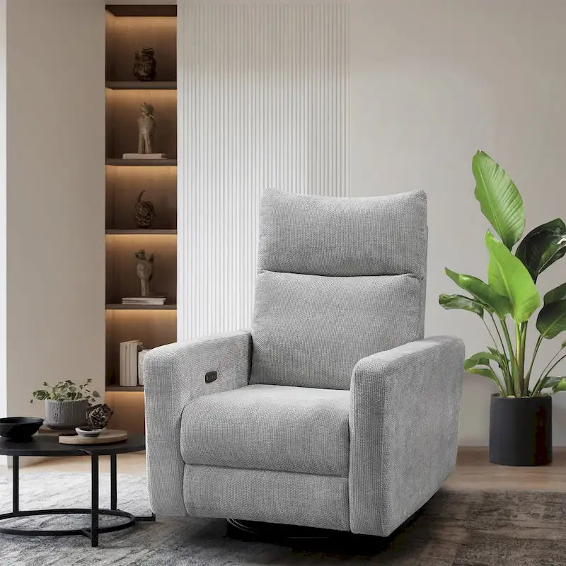 Olmas 33.5W Power Swivel Glider Recliner with USB Charger