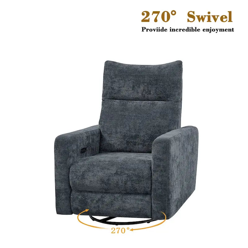 Olmas 33.5W Power Swivel Glider Recliner with USB Charger