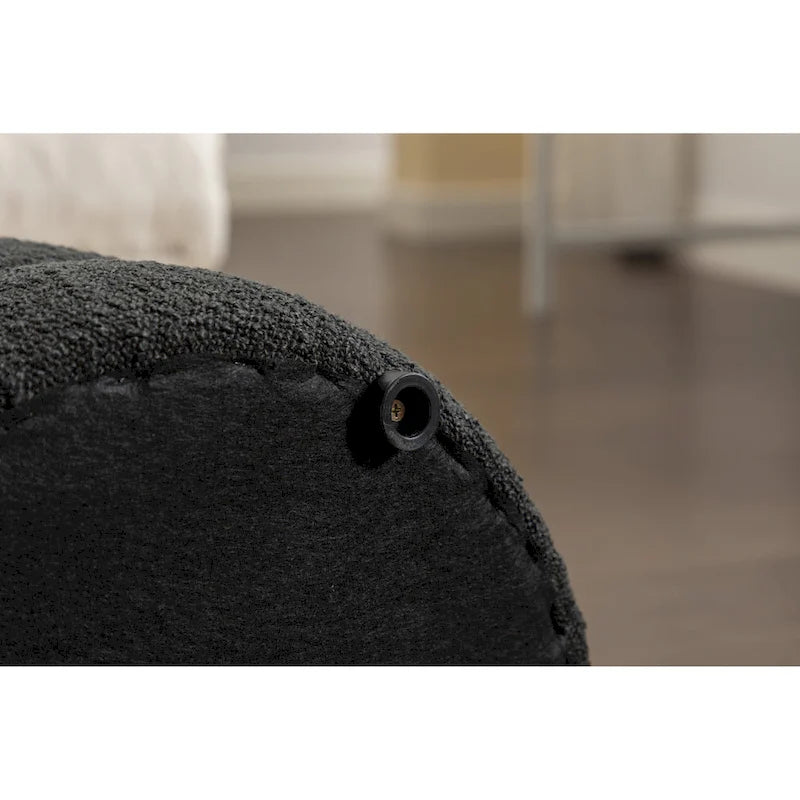 Soft Velvet Round Ottoman Footrest Stool