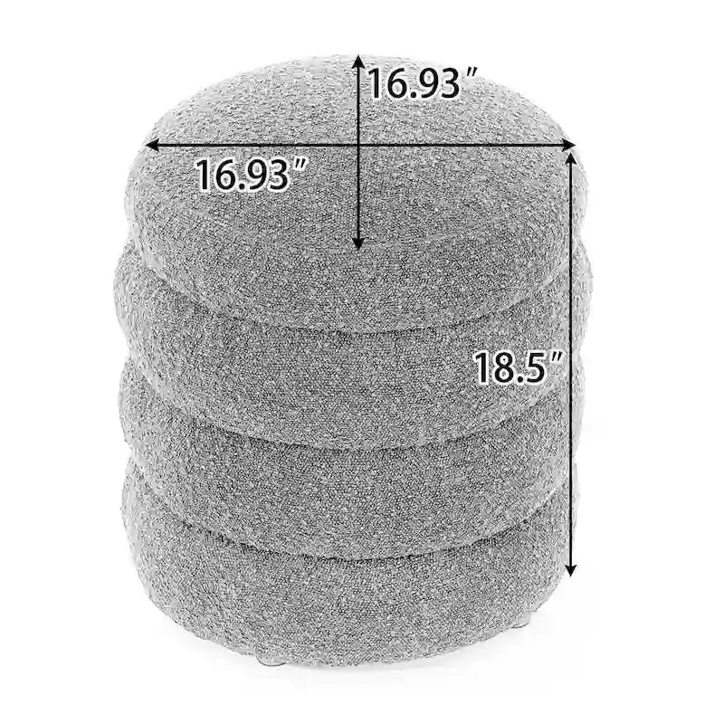Soft Velvet Round Ottoman Footrest Stool