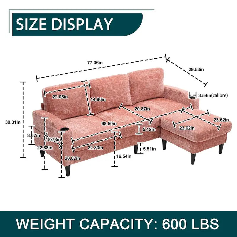 HOMEFUN storage sofa /Living room sofa cozy sectional sofa