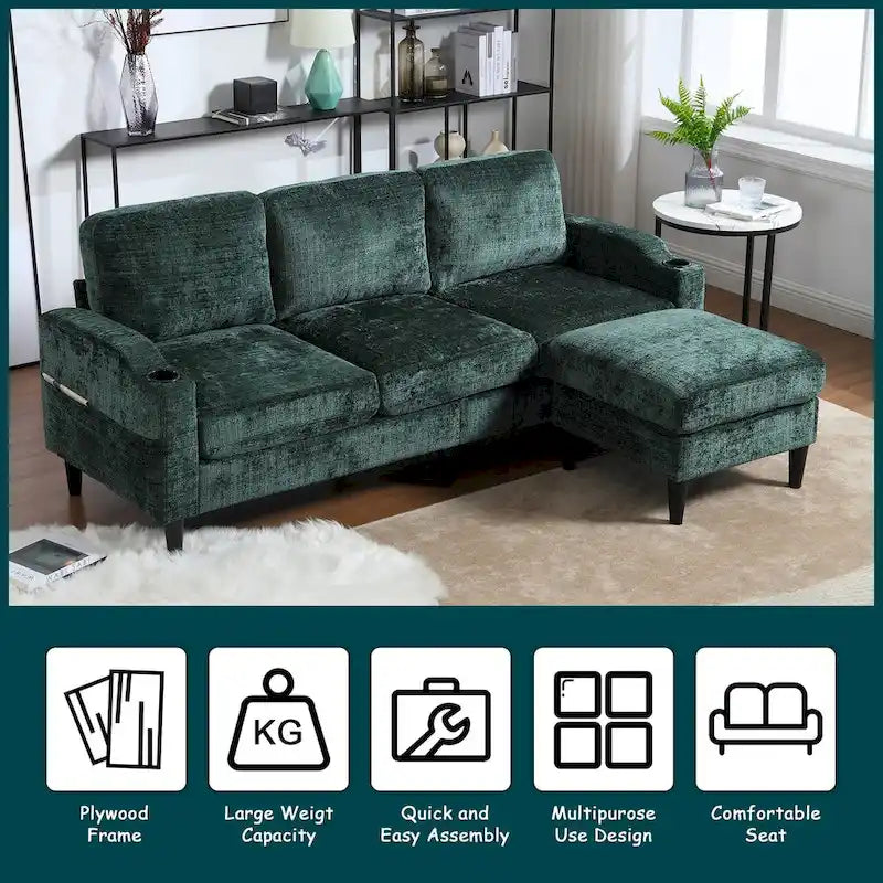 HOMEFUN storage sofa /Living room sofa cozy sectional sofa