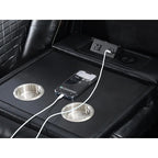Power Reclining Sofa with Wireless Charger,Reading Light for Living Room,Faux Leather LED Light,AC/USB Port,Cup Holder,Black