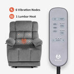 MCombo Electric Power Recliner Chair for Living Room with Heat and Massage, Fabric R6233