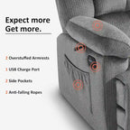 MCombo Electric Power Recliner Chair for Living Room with Heat and Massage, Fabric R6233