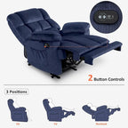MCombo Electric Power Recliner Chair for Living Room with Heat and Massage, Fabric R6233