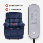 MCombo Electric Power Recliner Chair for Living Room with Heat and Massage, Fabric R6233