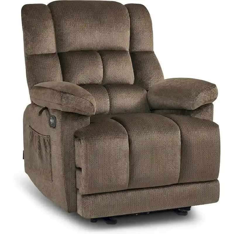 MCombo Electric Power Recliner Chair for Living Room with Heat and Massage, Fabric R6233