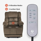 MCombo Electric Power Recliner Chair for Living Room with Heat and Massage, Fabric R6233