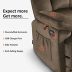 MCombo Electric Power Recliner Chair for Living Room with Heat and Massage, Fabric R6233