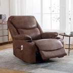 HOMYKA 34.2 Wide Faux Leather Swivel Rocking Power Recliner Chair With USB Port