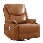 HOMYKA 34.2 Wide Faux Leather Swivel Rocking Power Recliner Chair With USB Port