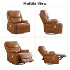 HOMYKA 34.2 Wide Faux Leather Swivel Rocking Power Recliner Chair With USB Port