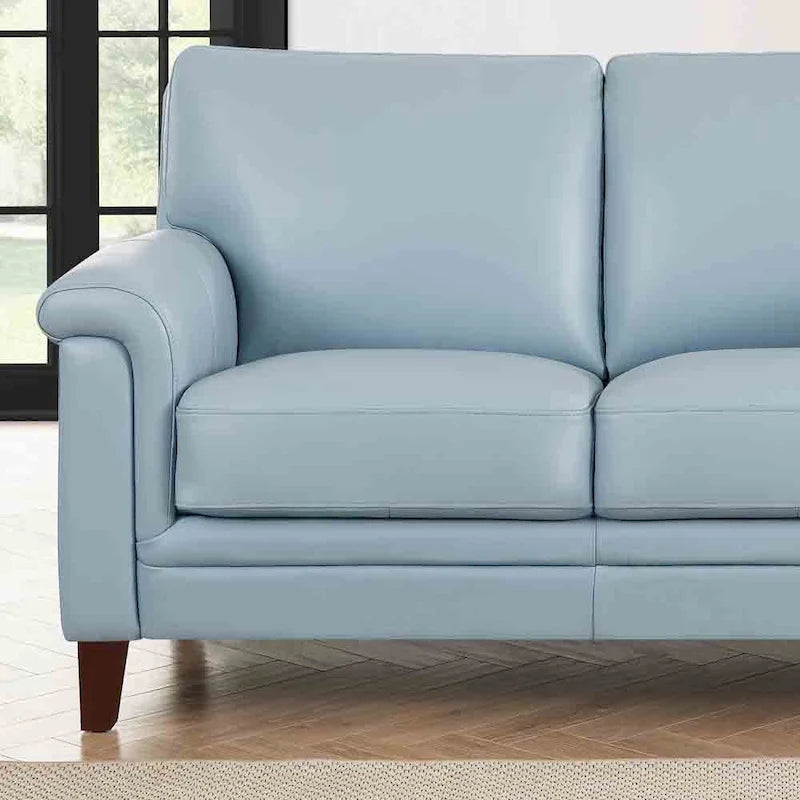 Hydeline Westcott Top Grain Leather Sofa Couch with Memory Foam and Springs