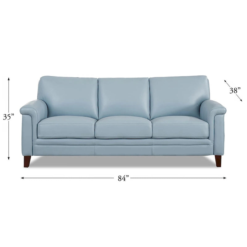 Hydeline Westcott Top Grain Leather Sofa Couch with Memory Foam and Springs