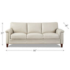 Hydeline Westcott Top Grain Leather Sofa Couch with Memory Foam and Springs