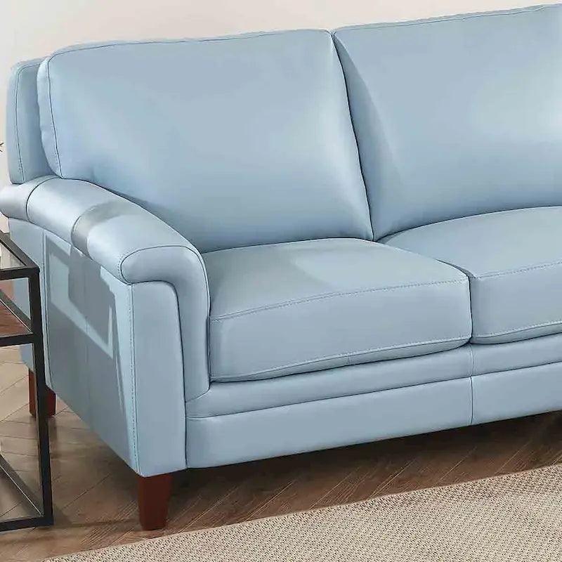 Hydeline Westcott Top Grain Leather Sofa Couch with Memory Foam and Springs