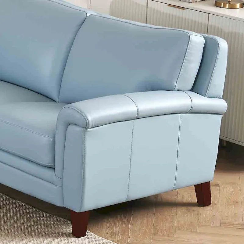 Hydeline Westcott Top Grain Leather Sofa Couch with Memory Foam and Springs