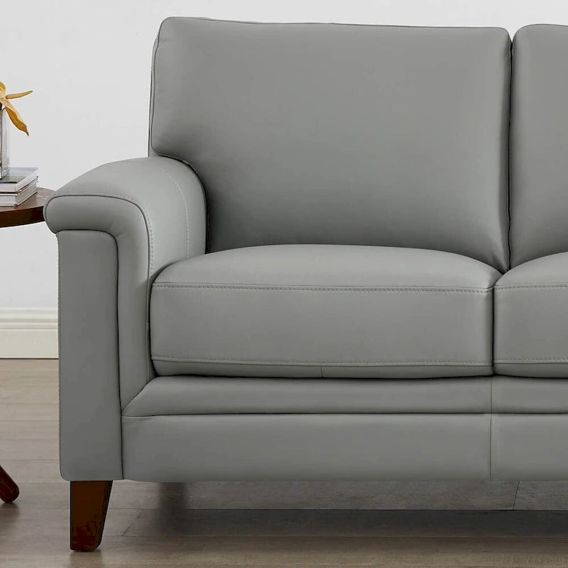 Hydeline Westcott Top Grain Leather Sofa Couch with Memory Foam and Springs