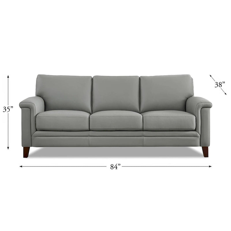 Hydeline Westcott Top Grain Leather Sofa Couch with Memory Foam and Springs