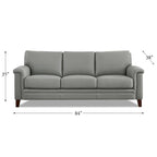 Hydeline Westcott Top Grain Leather Sofa Couch with Memory Foam and Springs