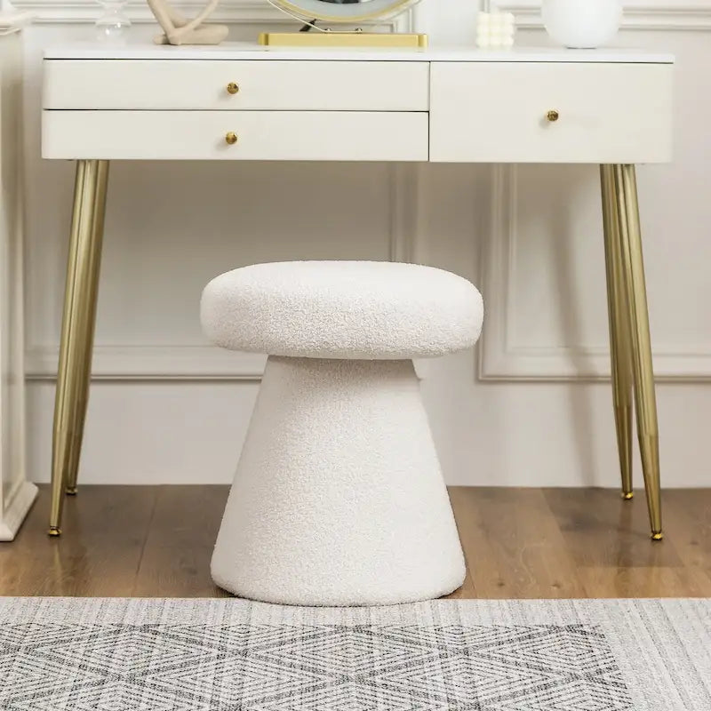Adeco Mushroom Ottoman Large Soft Foot Stool for Living Room Bedroom