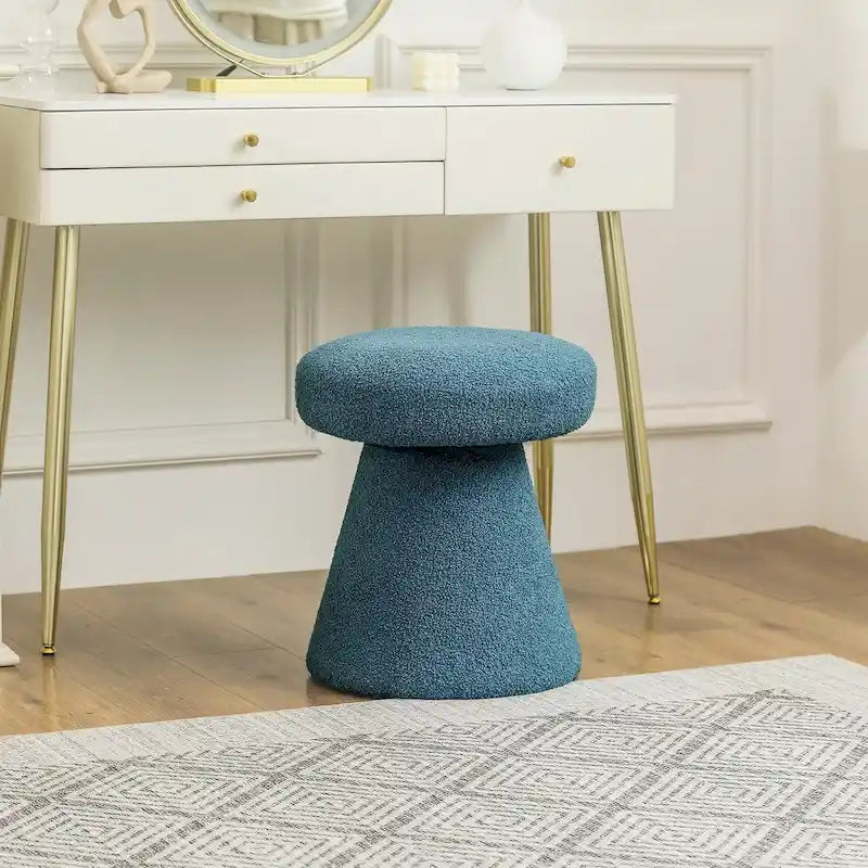 Adeco Mushroom Ottoman Large Soft Foot Stool for Living Room Bedroom