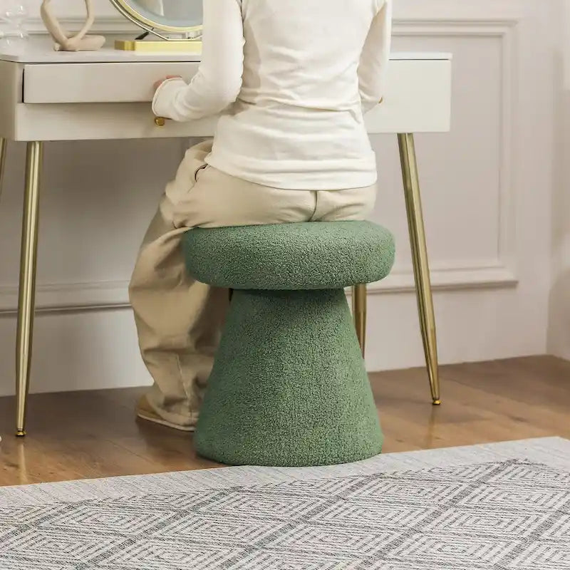 Adeco Mushroom Ottoman Large Soft Foot Stool for Living Room Bedroom