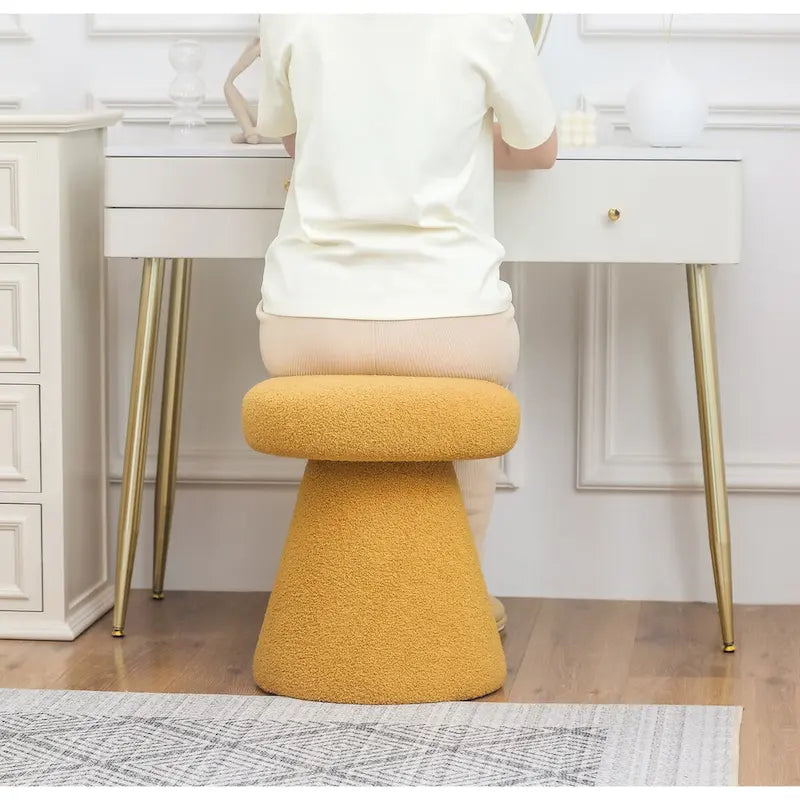 Adeco Mushroom Ottoman Large Soft Foot Stool for Living Room Bedroom